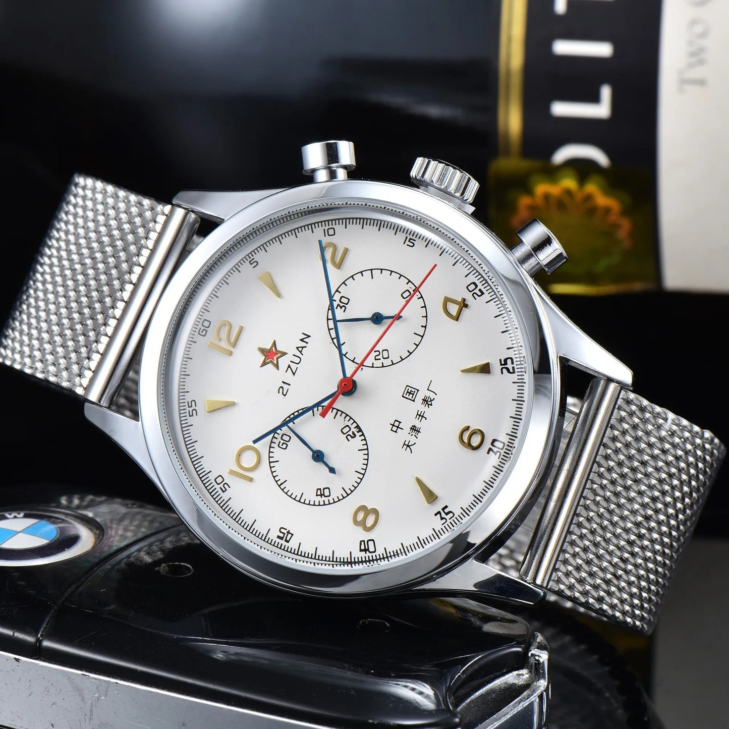 DD42MM 1963 Pilot Man Watch Beat quartz chronograph Homage Watch Luxury business waterproof 2024 New Wristwatch