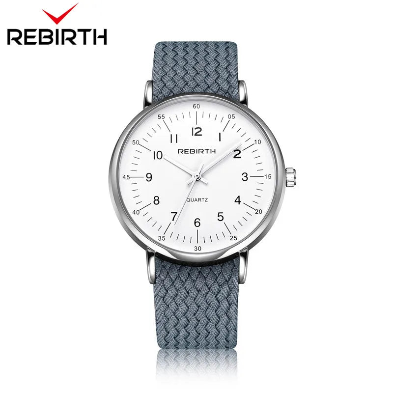 2020 Fashion Rebirth Top Brand Men Watches Casual Mens Luxury Quartz Nylon Strap Clock Sport Male Clocks Man Wristwatches New
