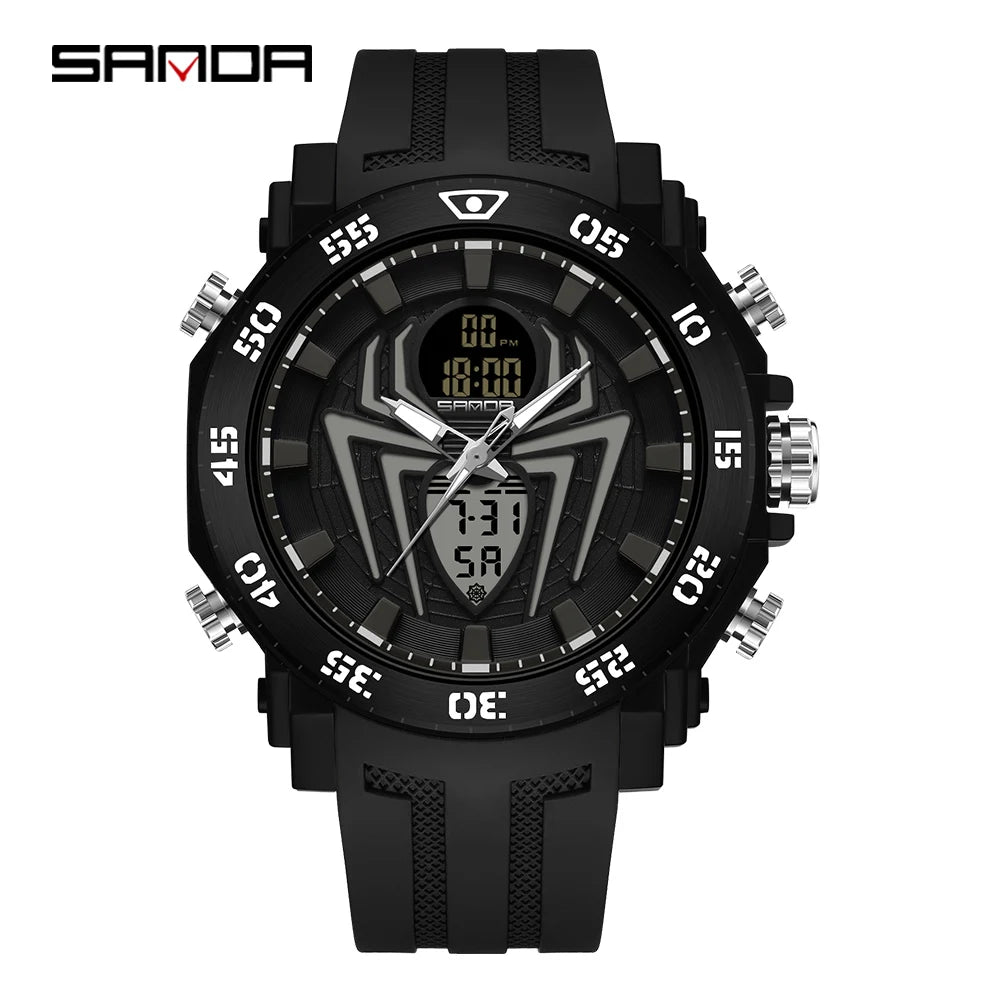 SANDA Men Military Watches Fashion Sport Watch Analog Electronic LED Wristwatches For Man Clock Relogio Masculino Waterproof 50M