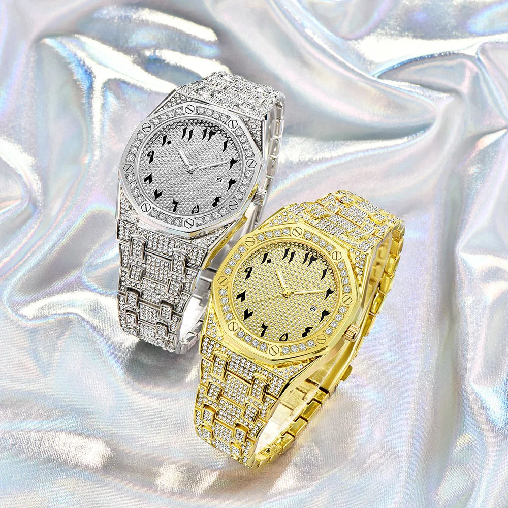 New Cool Watches For Men Top Brand Luxury Hip Hop Iced Out Diamond Quartz Wrist Watch Male Clock Relogio Masculino Drop Shipping