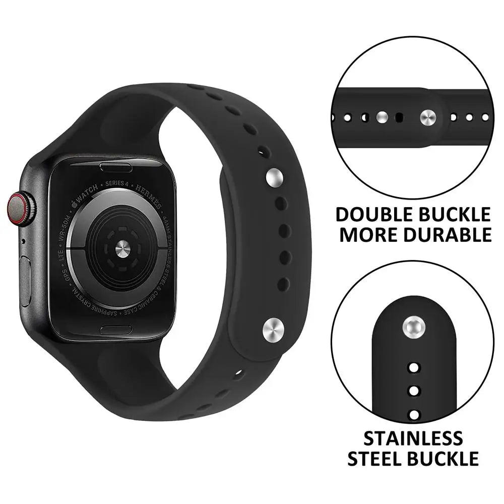 Correa de silicona para Apple Watch band 40mm 44mm 45mm 41mm 49mm 38mm 42mm 44 mm correa iWatch series 9 8 7 6 3 SE ultra 2