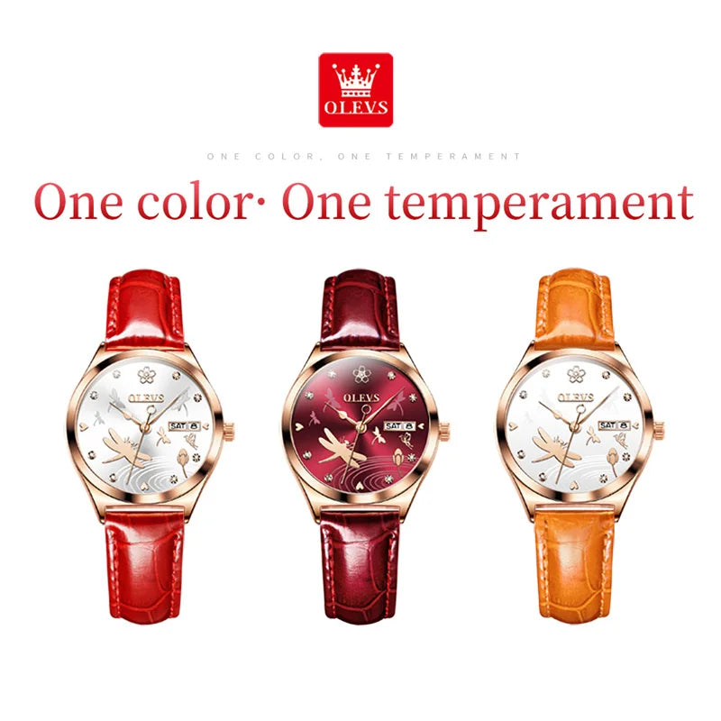 OLEVS Brand Ladies Fashion Automatic Watch Women Luxury Waterproof Rose Gold Mechanical Wristwatch Relogio Feminino