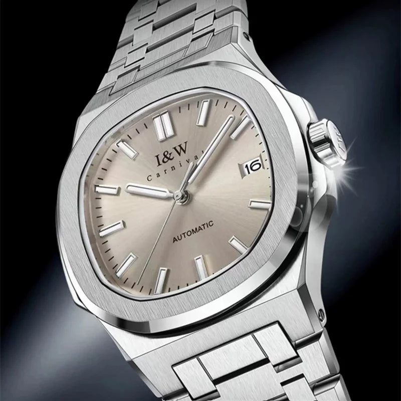 Carnival Brand IW Series High End Imported Movement Mechanical Watch Men Full Steel 50M Waterproof Sapphire Luxury Mens Watches