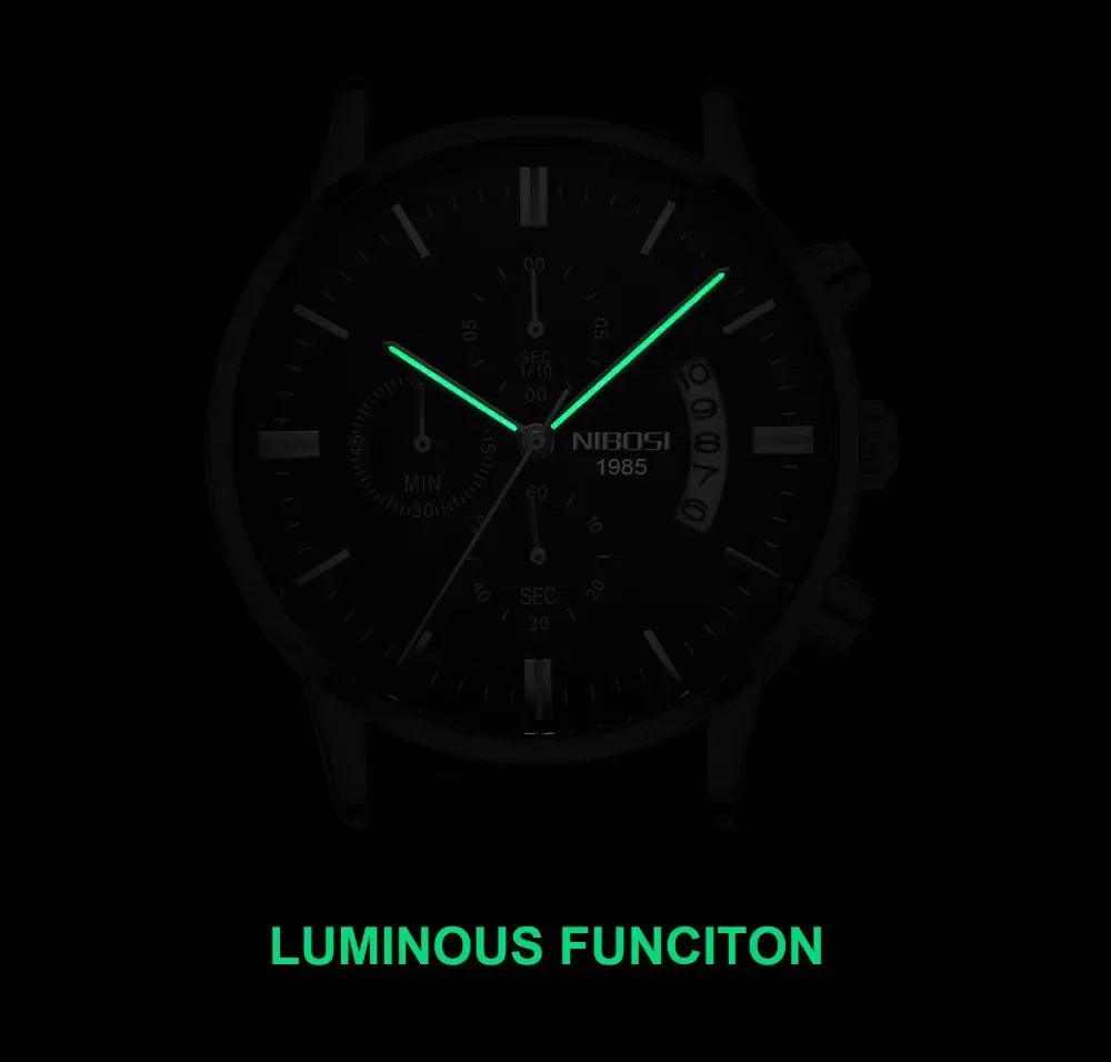 NIBOSI Mens Watches Luxury Top Brand Relogio Masculino Famous Men's Fashion Casual Dress Watch Military Quartz Wristwatches Saat