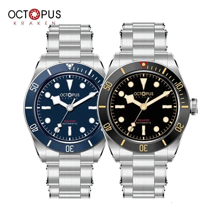 Octopus Kraken 39mm Diver Watches For Men Automatic Mechanical Steeldive 20Bar Waterproof Sapphire Crystal Luminous Bezel