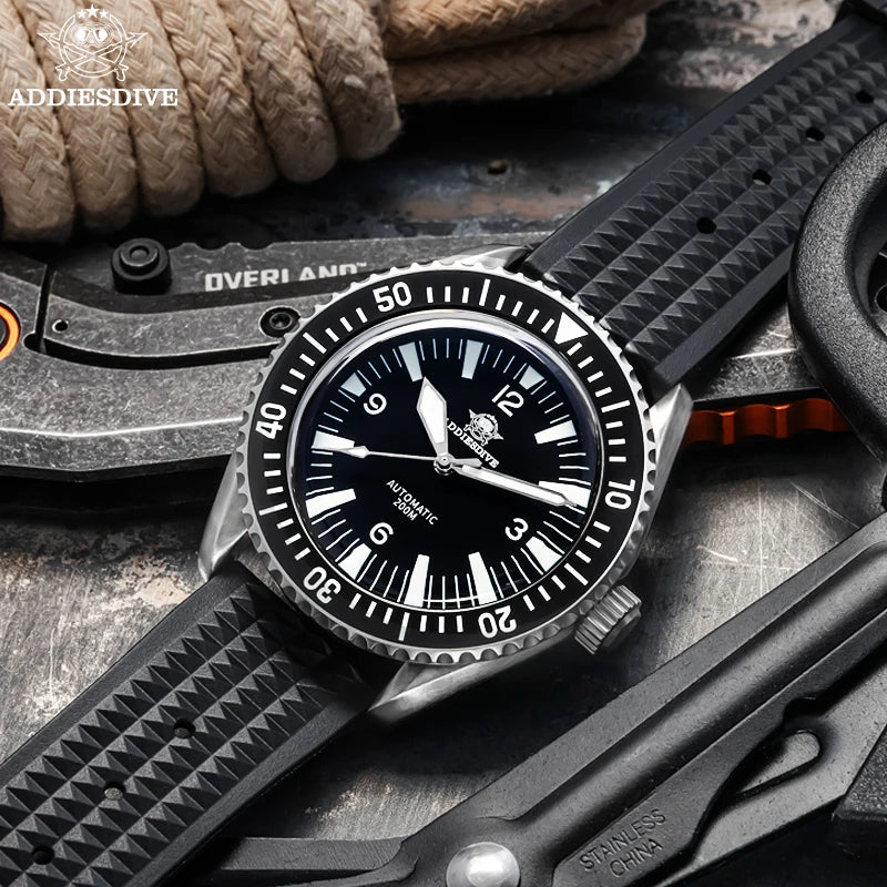 ADDIESDIVE 40mm Diver Men’s Watch NH35 Automatic BGW9 Luminous Lucury Sapphire Glass Ceramic Bezel 200m Diving Wristwatch New