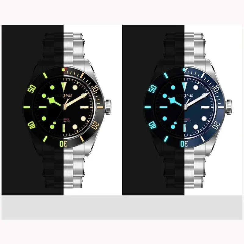 Octopus Kraken 39mm Diver Watches For Men Automatic Mechanical Steeldive 20Bar Waterproof Sapphire Crystal Luminous Bezel