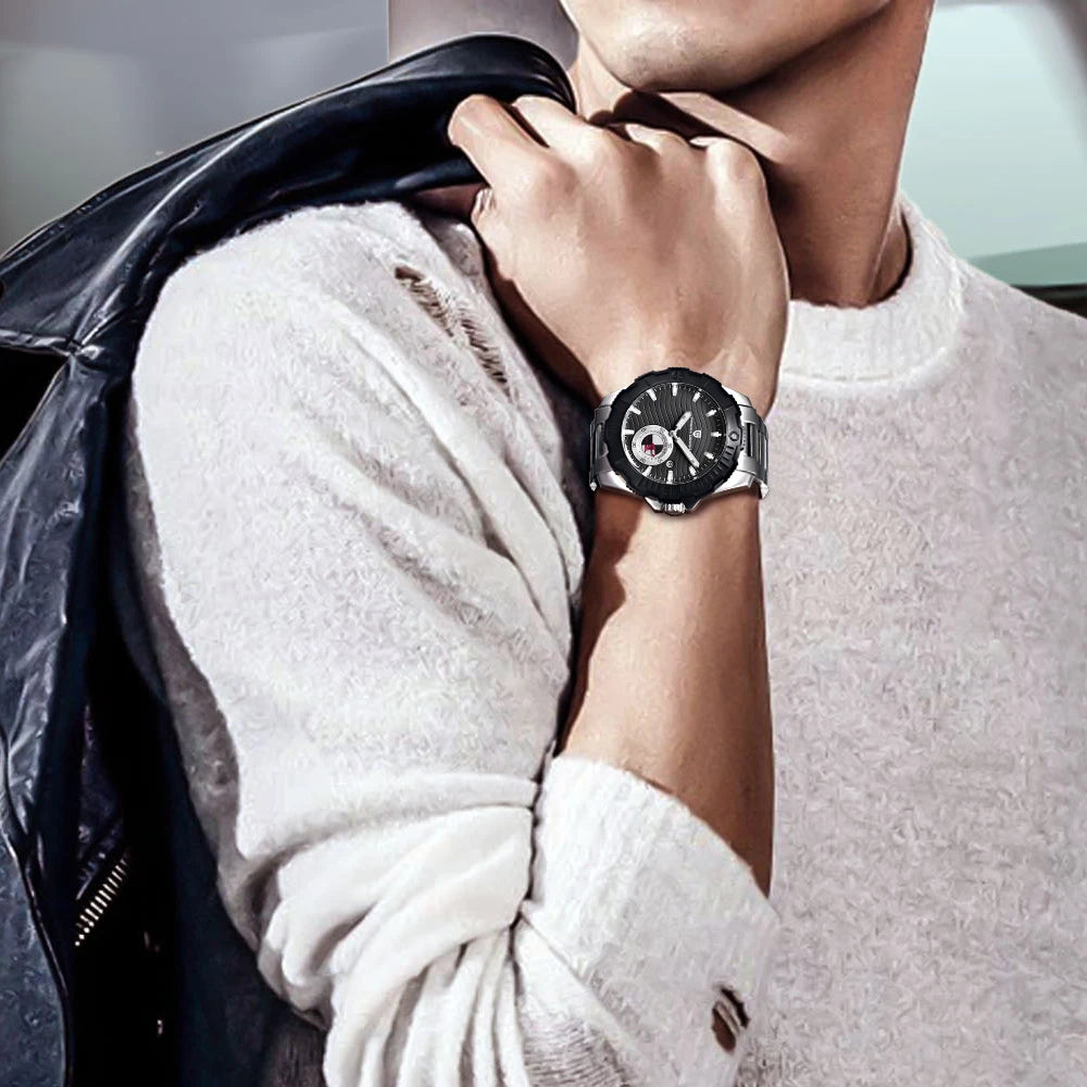 PAGANI DESIGN Fashion Mechanical Watch Sports Watch high-grade fashion men’s watch waterproof men’s watch steel band PD-1636