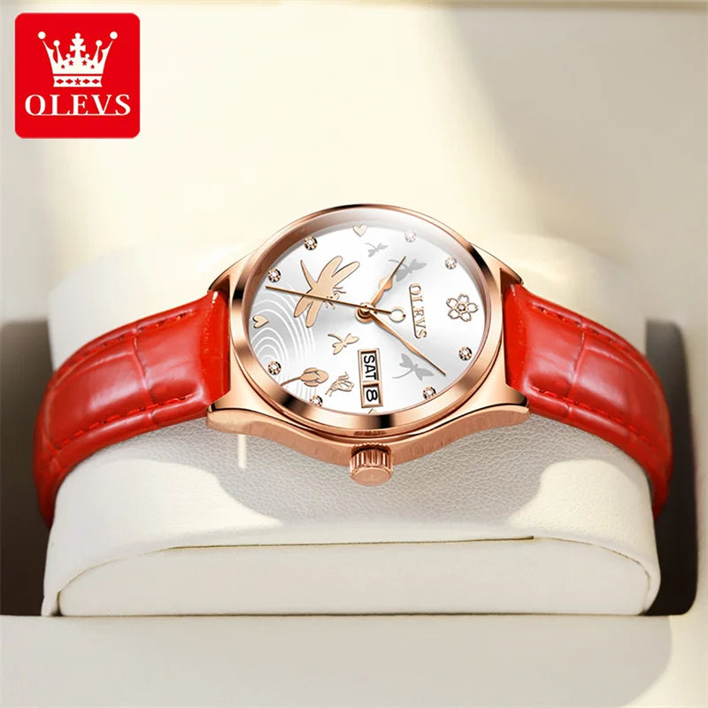 OLEVS Brand Ladies Fashion Automatic Watch Women Luxury Waterproof Rose Gold Mechanical Wristwatch Relogio Feminino