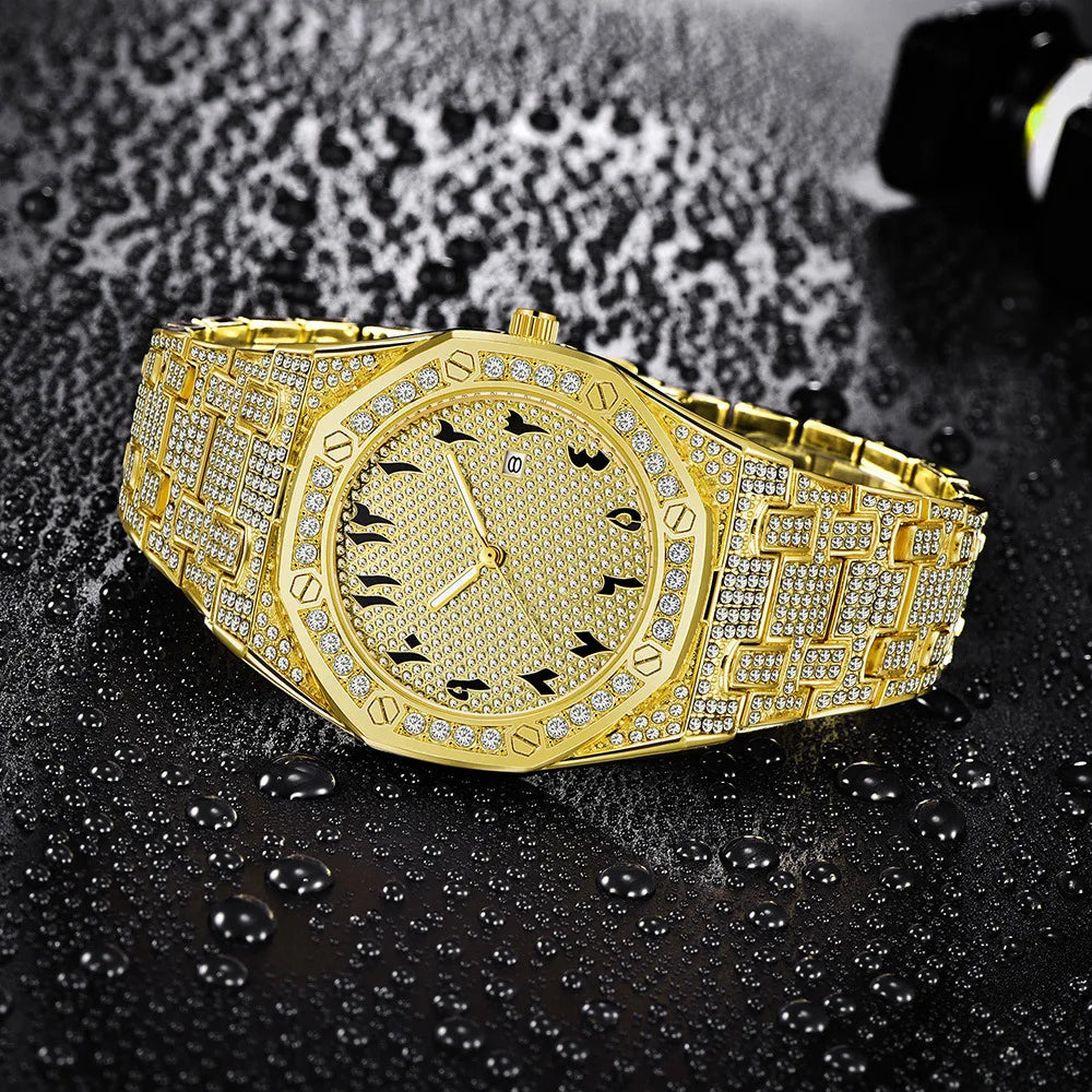 New Cool Watches For Men Top Brand Luxury Hip Hop Iced Out Diamond Quartz Wrist Watch Male Clock Relogio Masculino Drop Shipping