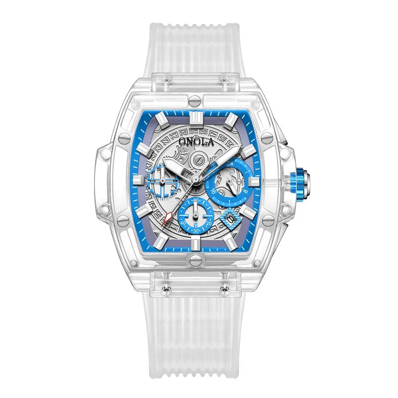 Luxury Brand Transparent Plastic Watch Men Women Clock 2022 Fashion Sports Casual Unique Quartz Tonneau Mens Wristwatches