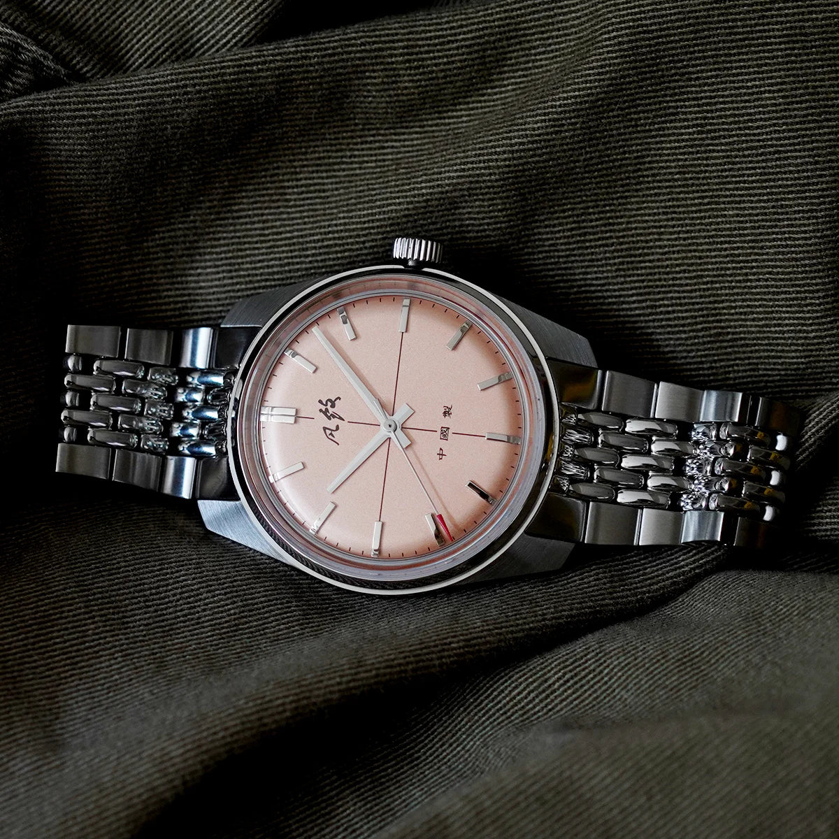 Vintage Chinese Style 70S CLASSIC CROSS LINE DIAL Original Design Handwind Mechanical Watch for Men Relogio Masculino