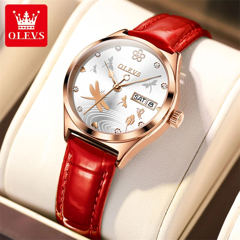 OLEVS Brand Ladies Fashion Automatic Watch Women Luxury Waterproof Rose Gold Mechanical Wristwatch Relogio Feminino