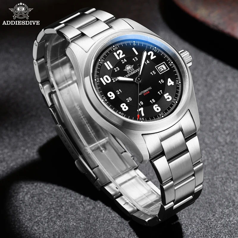 ADDIESDIVE NEW NH35 Sapphire Stainless Steel Automatic Watch 20Bar Dive Men's Mechanical Watches BGW9 Luminous AD2048 Wristwatch