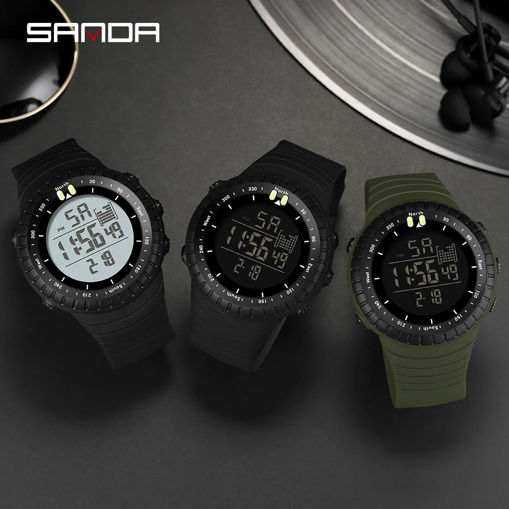 Sanda 2022 New Men's Watches Outdoor Sport Military Digital Watch 5bar Waterproof Wristwatch For Men Clock Relogio Masculino