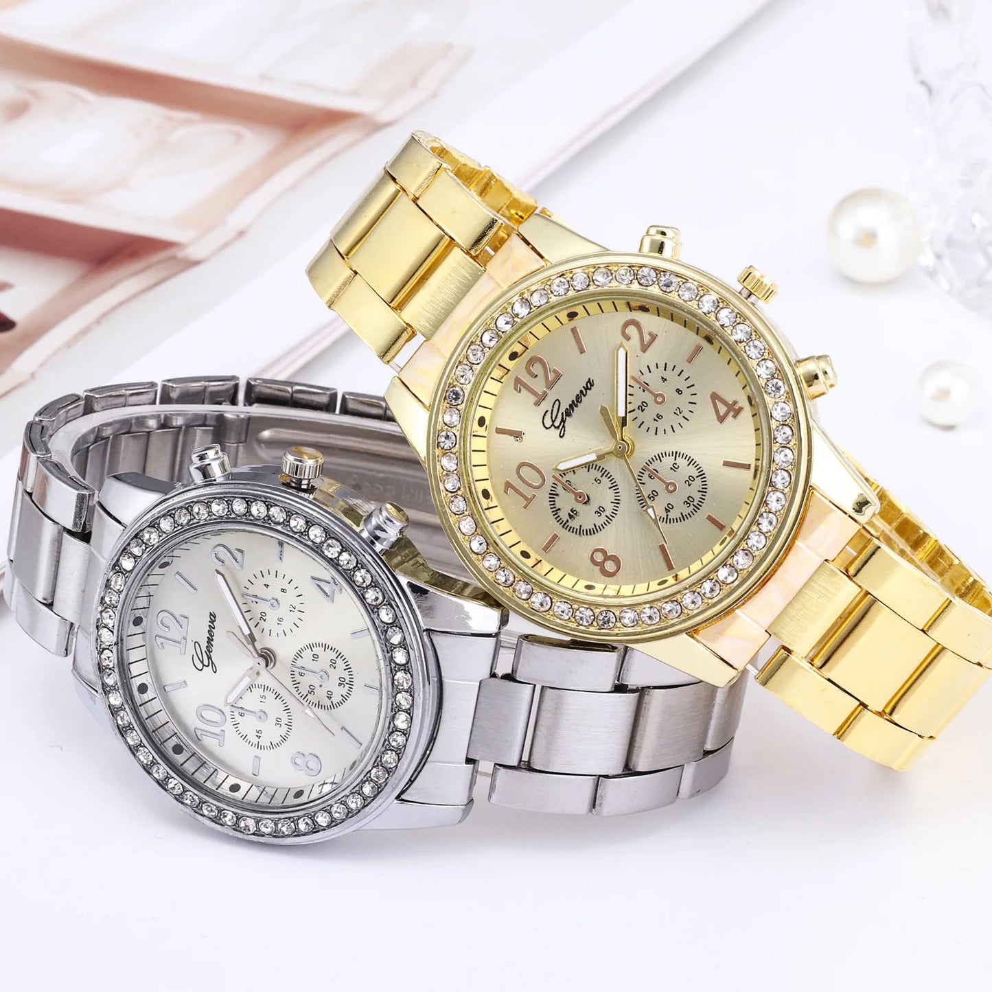 YIKAZE Women Watches Fashion Rose Gold Watch Ladies Bracelet Wristwatches Stainless Steel Silver Strap Female Quartz Watch Clock