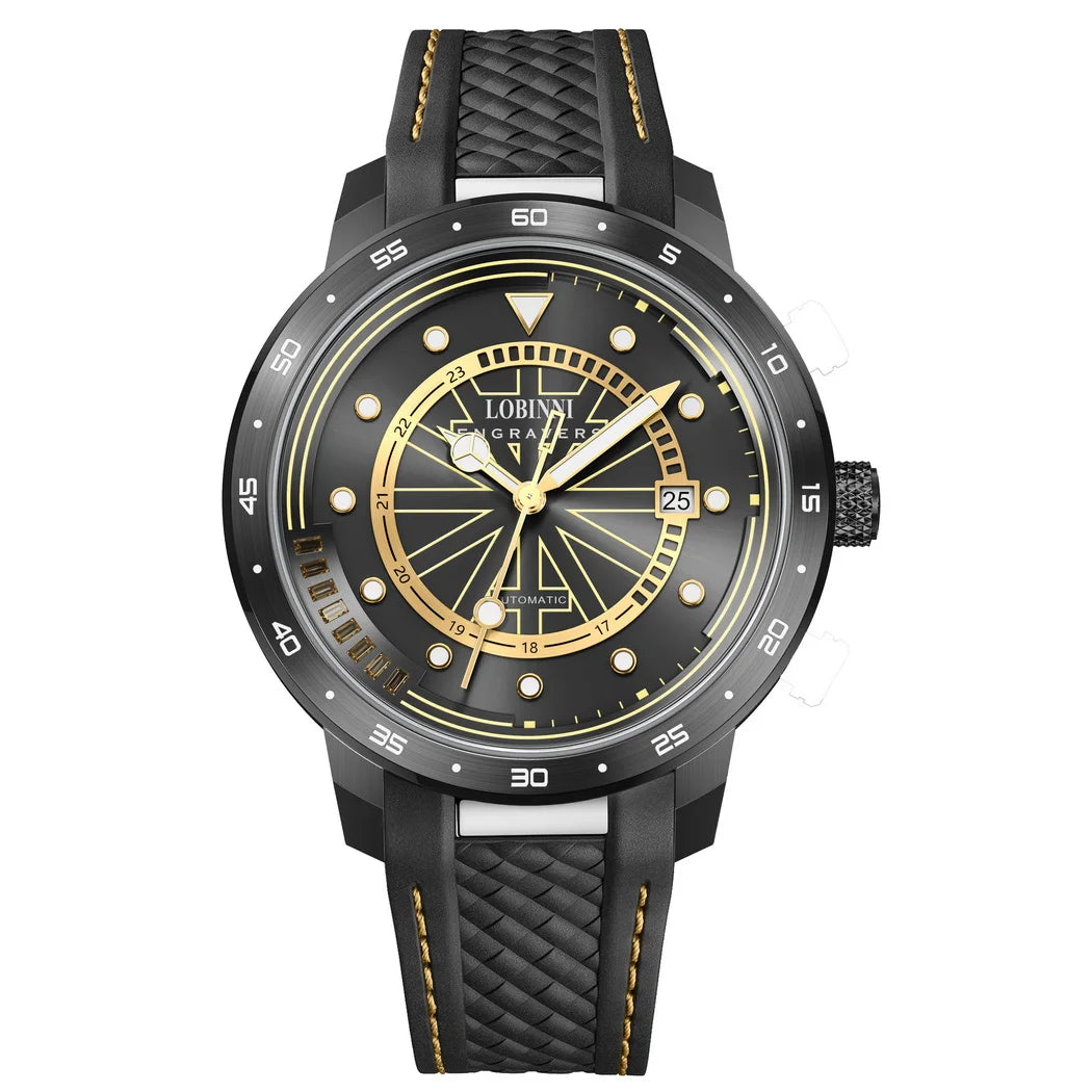 LOBINNI Mens Automatic Watches Luxury Watch Male Self Wind Mechanical Wristwatch Sapphire Crystal Luminous