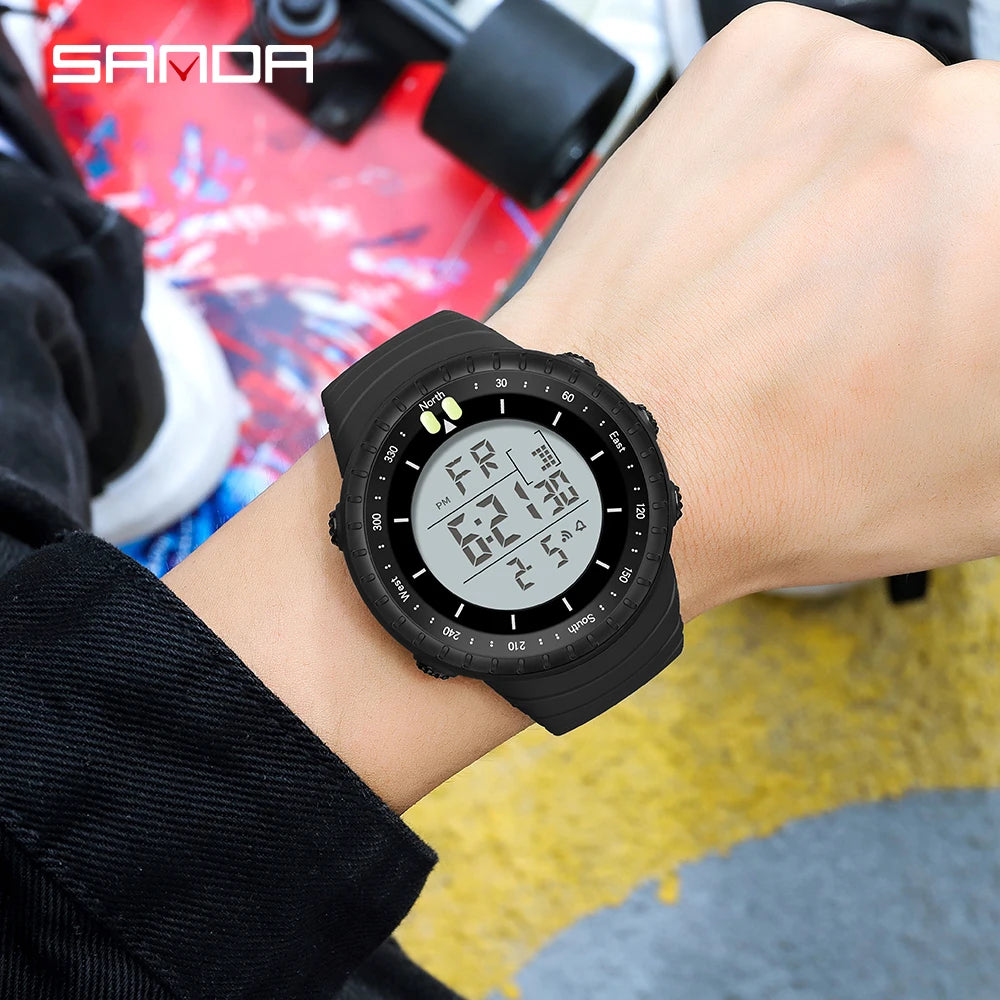 Sanda 2022 New Men's Watches Outdoor Sport Military Digital Watch 5bar Waterproof Wristwatch For Men Clock Relogio Masculino