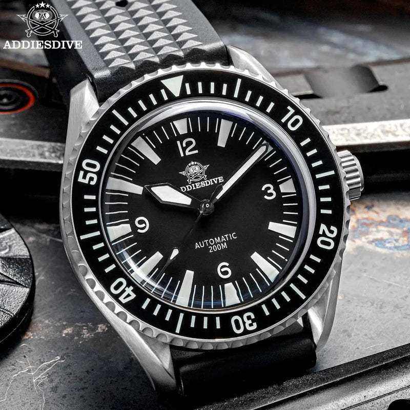 ADDIESDIVE 40mm Diver Men’s Watch NH35 Automatic BGW9 Luminous Lucury Sapphire Glass Ceramic Bezel 200m Diving Wristwatch New