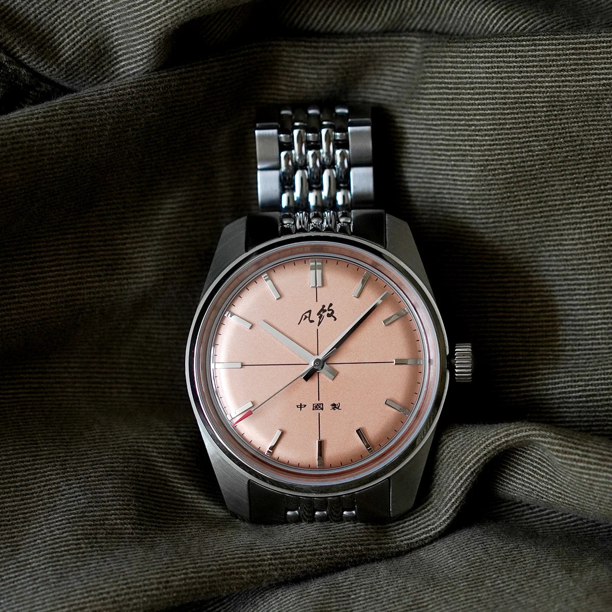 Vintage Chinese Style 70S CLASSIC CROSS LINE DIAL Original Design Handwind Mechanical Watch for Men Relogio Masculino