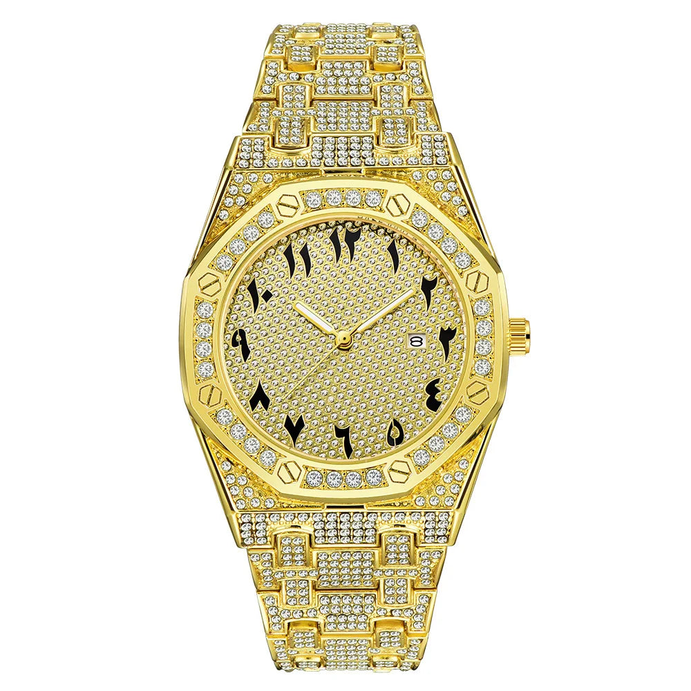 New Cool Watches For Men Top Brand Luxury Hip Hop Iced Out Diamond Quartz Wrist Watch Male Clock Relogio Masculino Drop Shipping