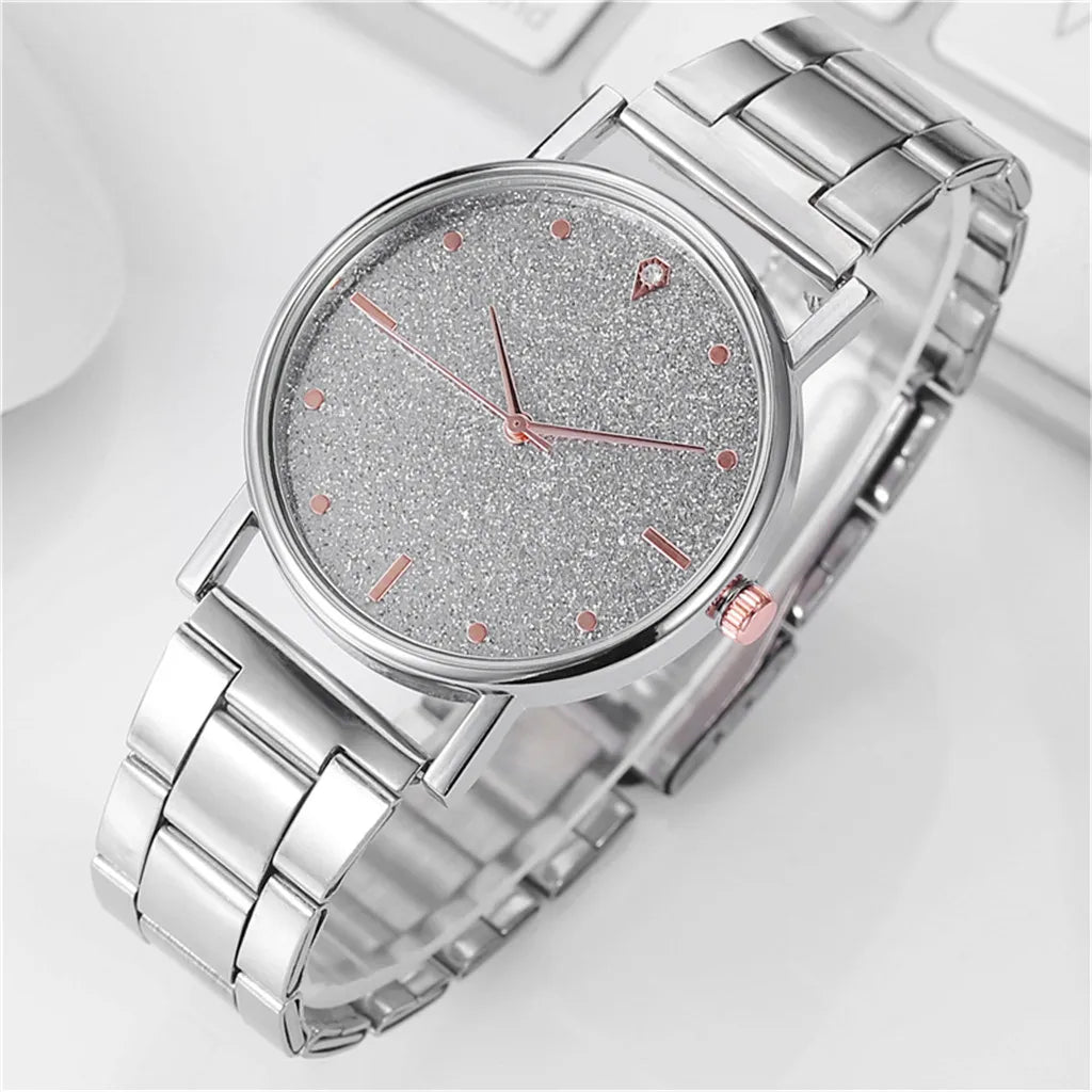 Relojes de acero inoxidable a la moda para mujer, reloj de pulsera de cuarzo de lujo para mujer, reloj informal a la moda para mujer, reloj femenino