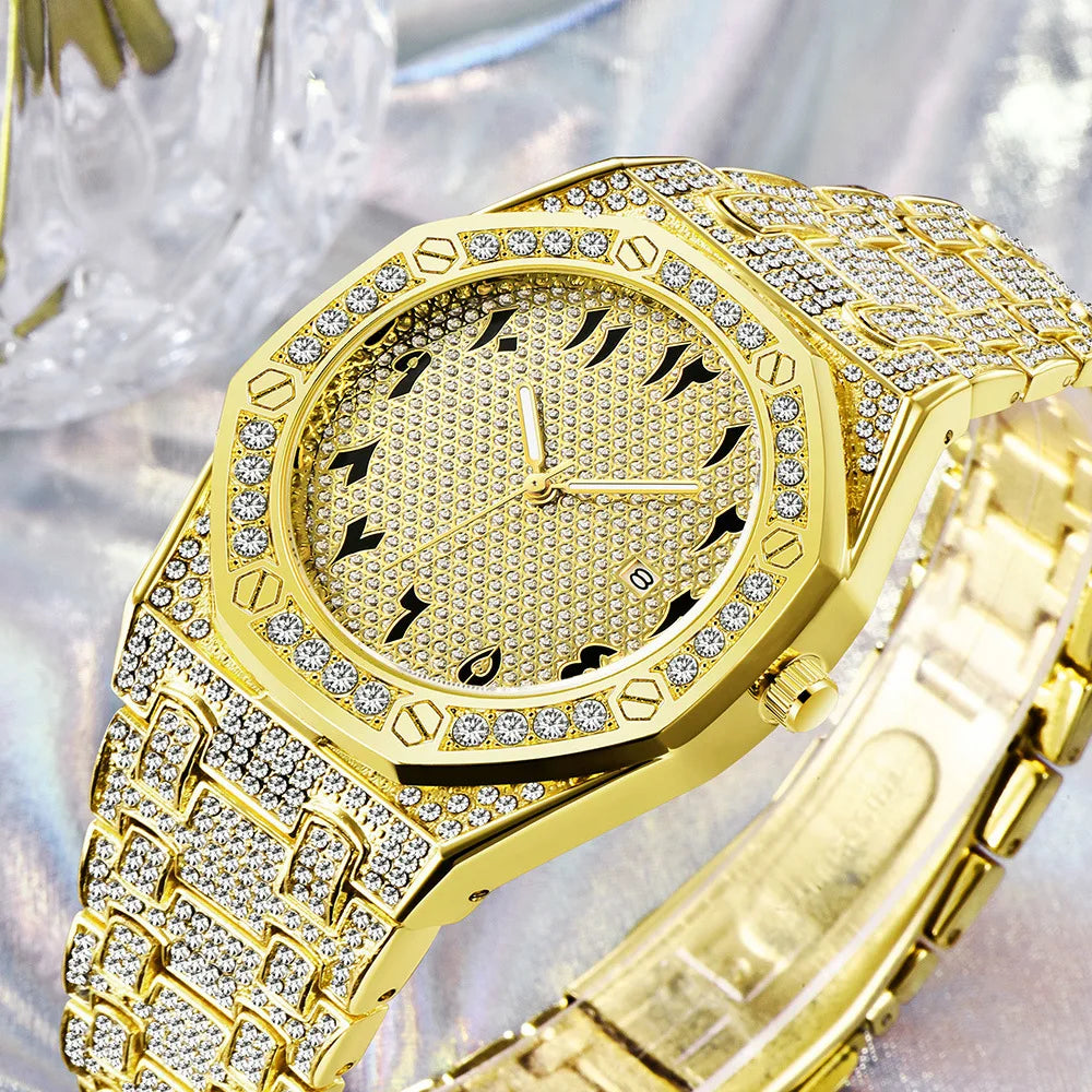 New Cool Watches For Men Top Brand Luxury Hip Hop Iced Out Diamond Quartz Wrist Watch Male Clock Relogio Masculino Drop Shipping