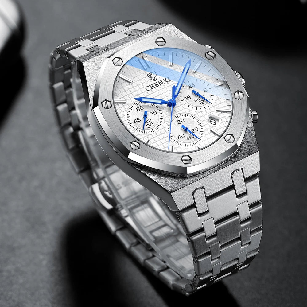 Fashion Chenxi Business Mens Watches Top Luxury Brand Quartz Watch Men Stainless Steel Waterproof Wristwatch Relogio Masculino