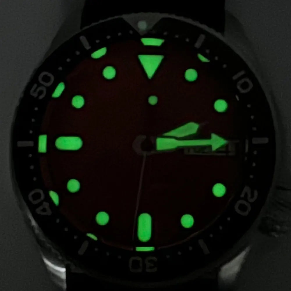 Tandorio 37MM Diver Watch S NH36 Automatic Men Wristwatch Weekday 120 clicks Bezel Flat Sapphrie Glass Waffle Band Black Index