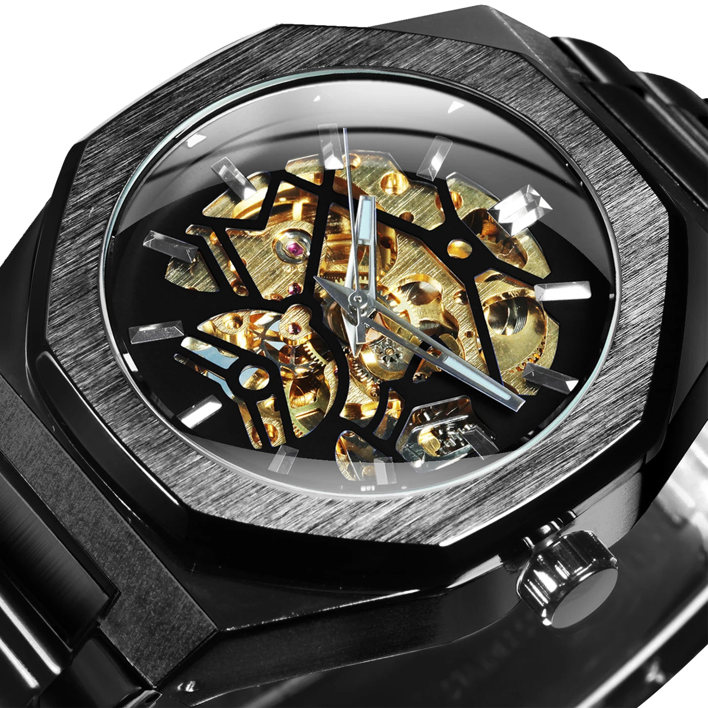 2023 Fashion Winner Top Brand Men's Watches Luxury Mechanical Wrist Watch For Men Casual Full Stainless Steel Strap Chic Relogio