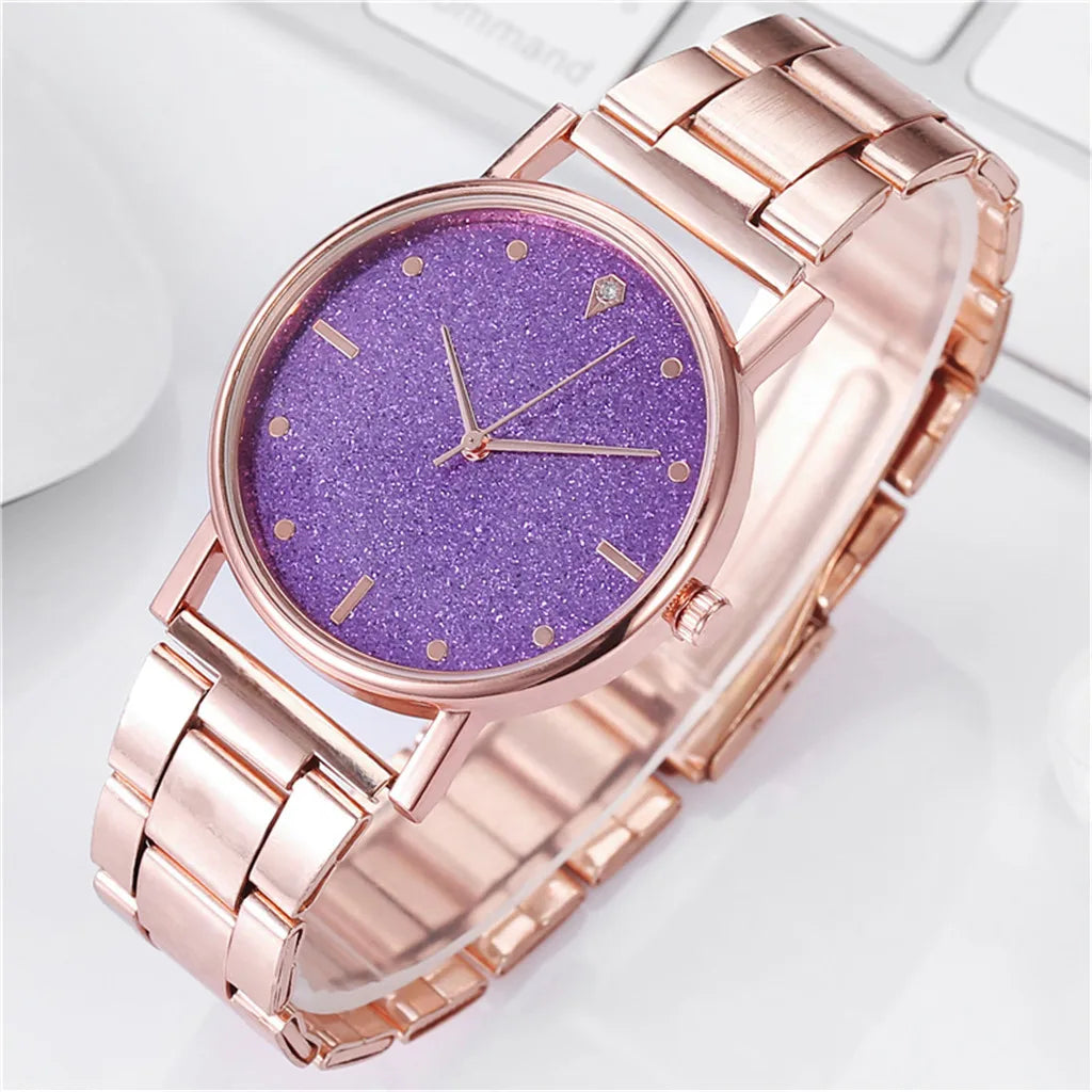Relojes de acero inoxidable a la moda para mujer, reloj de pulsera de cuarzo de lujo para mujer, reloj informal a la moda para mujer, reloj femenino