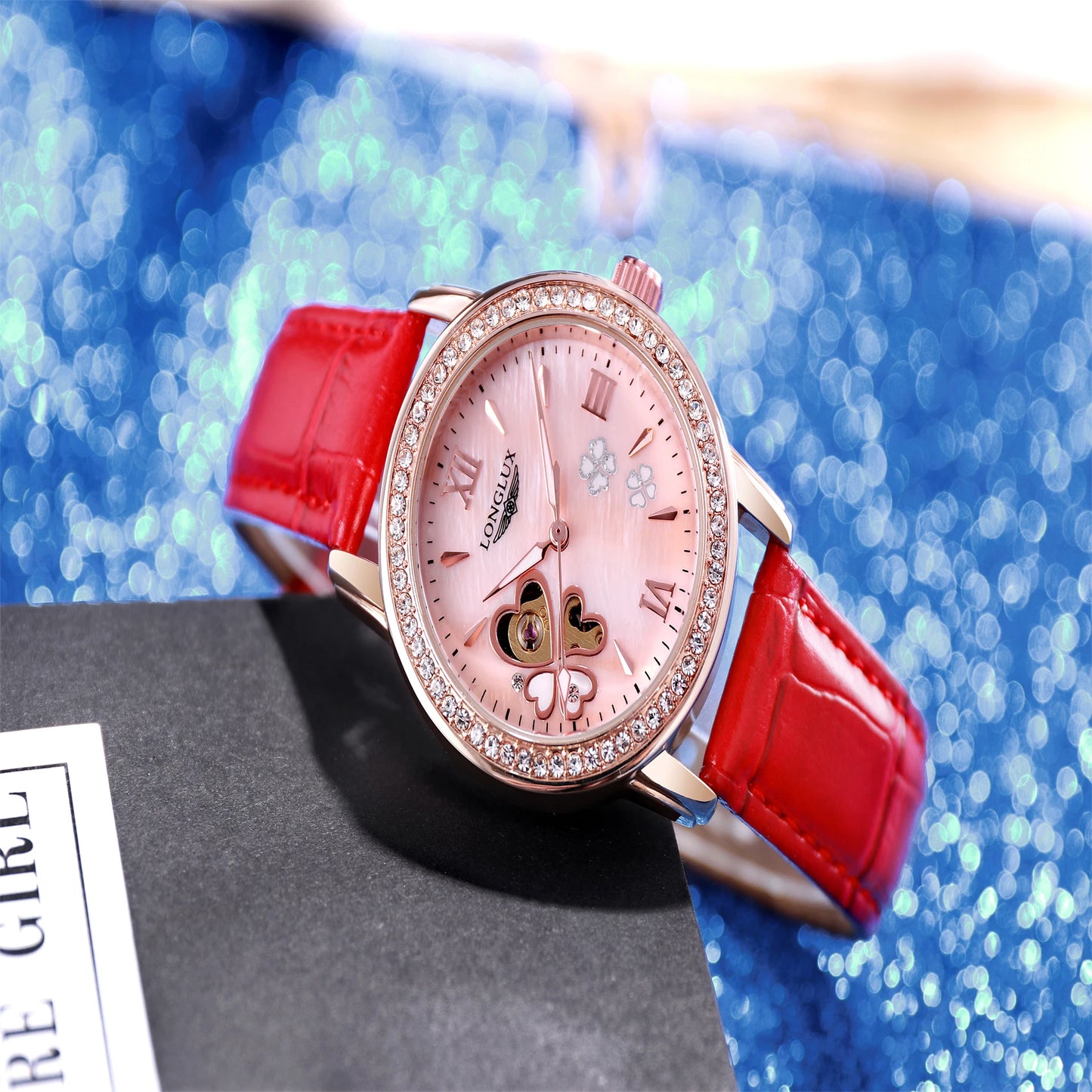 women watch automatic watch fashion cute diamond watch women dainty elegant waterproof pink watch luxury gifts for girlfriend!