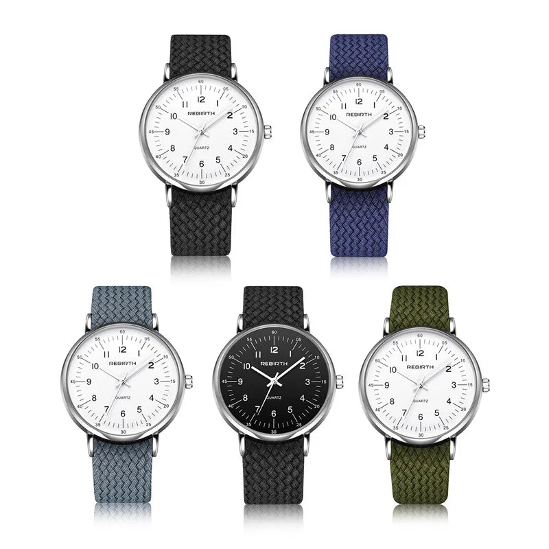 2020 Fashion Rebirth Top Brand Men Watches Casual Mens Luxury Quartz Nylon Strap Clock Sport Male Clocks Man Wristwatches New