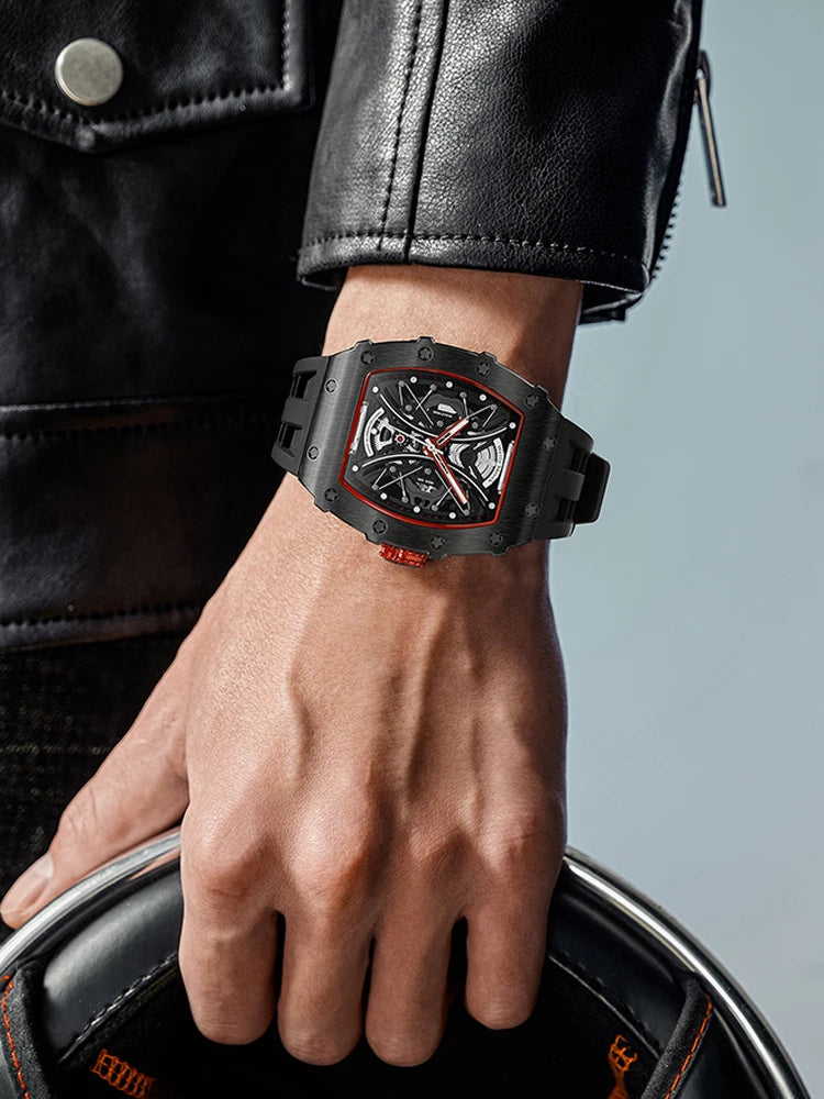 Welly Merck Automatic Mechanical Watches Men's Sapphire Water Resistant Luminous Watch 316L Stainless Steel Business Casual