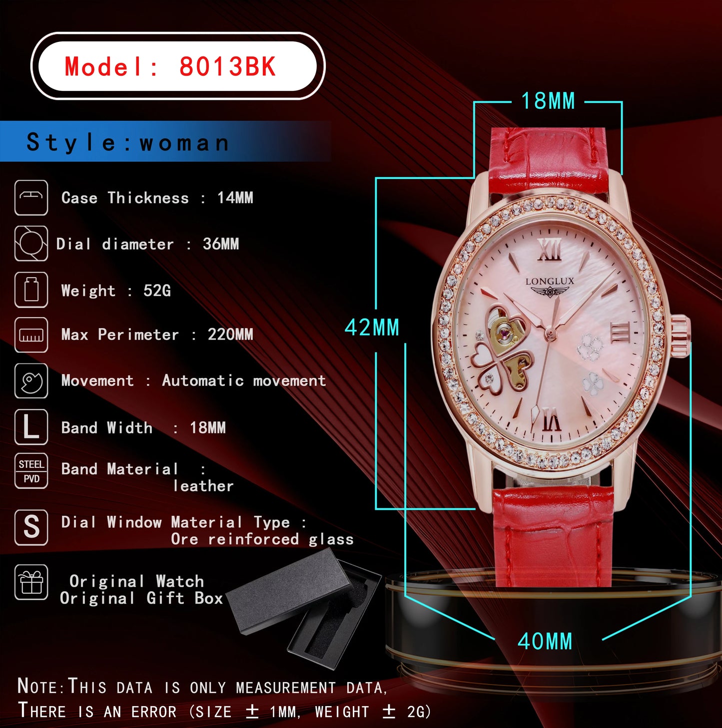 women watch automatic watch fashion cute diamond watch women dainty elegant waterproof pink watch luxury gifts for girlfriend!