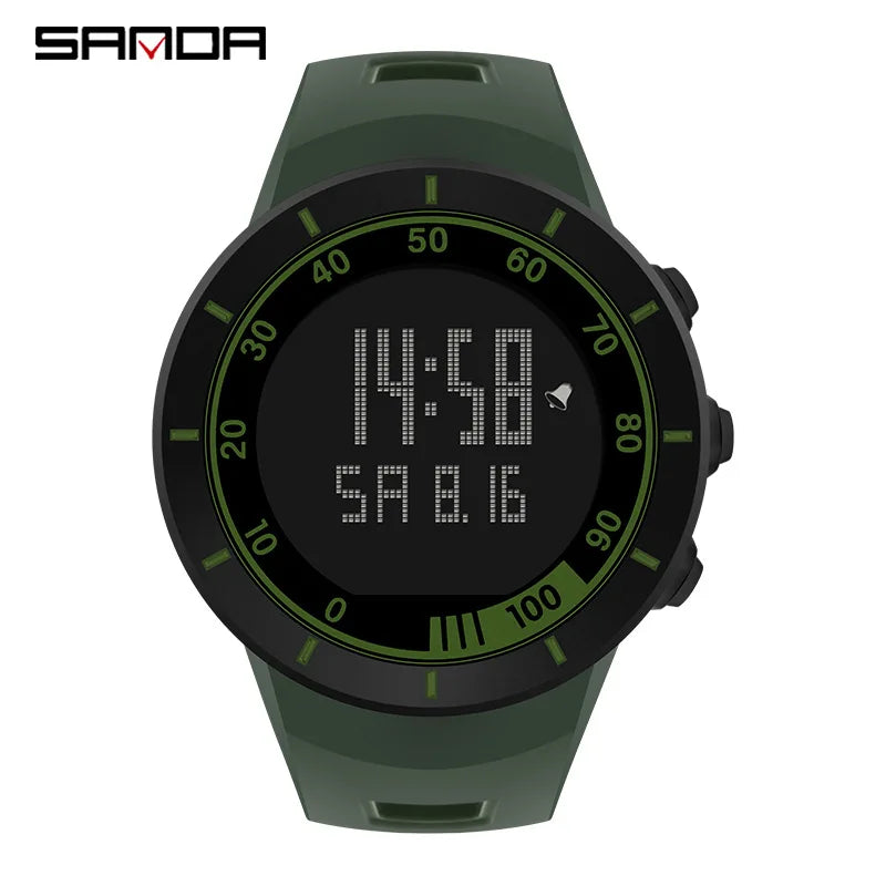 2023 New Fashion SANDA Military Sports Led Digital Electron Big Dial Silicon Student Man Gift Waterproof Wrist Watches