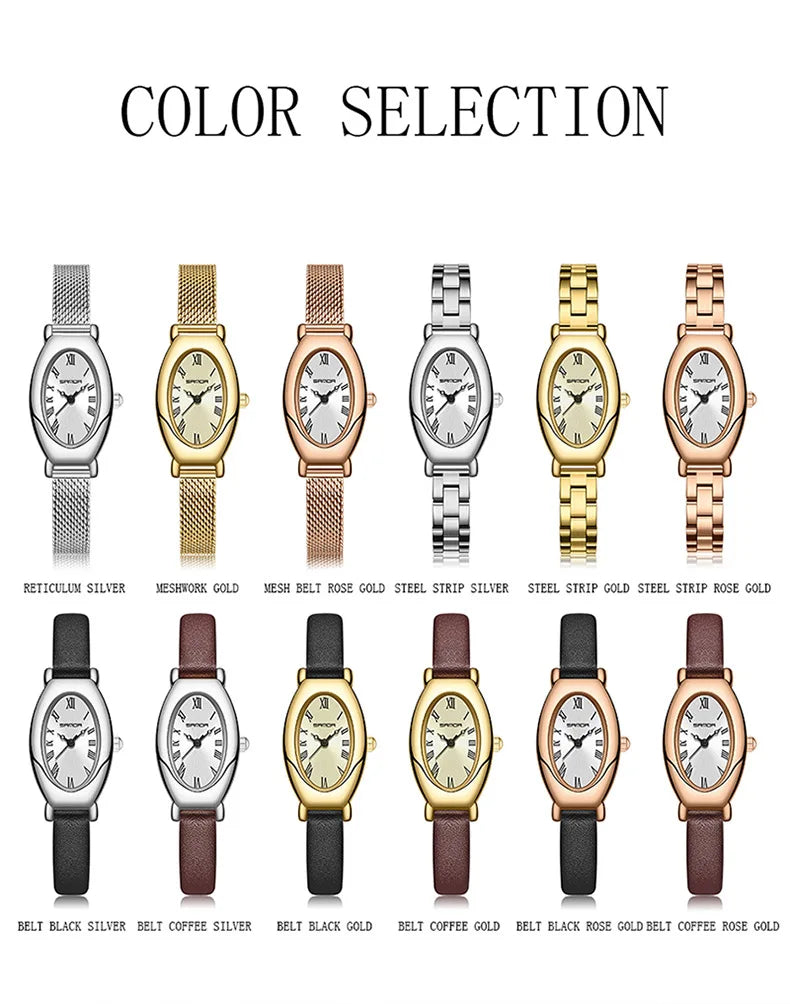 Fashin Sanda Top Brand 1123 Elegant Design Roman Number Square Dial Waterproof Quartz Movement Business Women Analog Wrist Watch