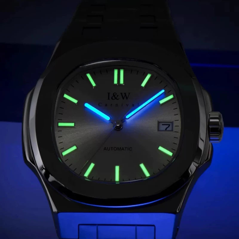 Carnival Brand IW Series High End Imported Movement Mechanical Watch Men Full Steel 50M Waterproof Sapphire Luxury Mens Watches