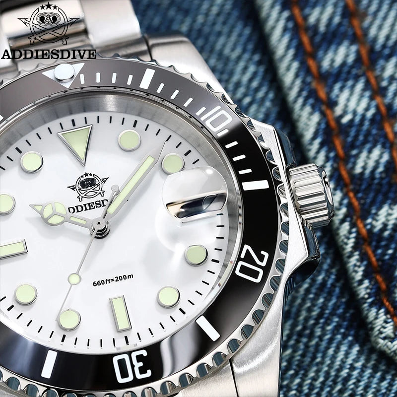 ADDIESDIVE 41mm Top Luxury Men's Watch 200m Waterproof BGW9 Super Luminous Calendar Display Reloj Hombre Quartz Watches