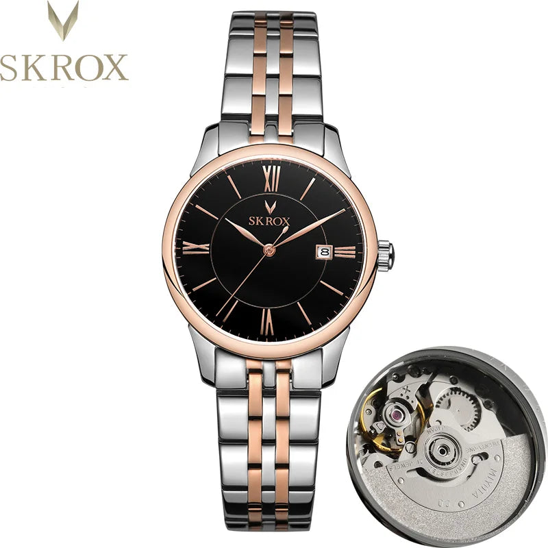 SKROX Japanese Automatic Movement Woman watch Sapphire Stainless Steel Mechanical Ladies Wrist Watches High-End luxury Women's