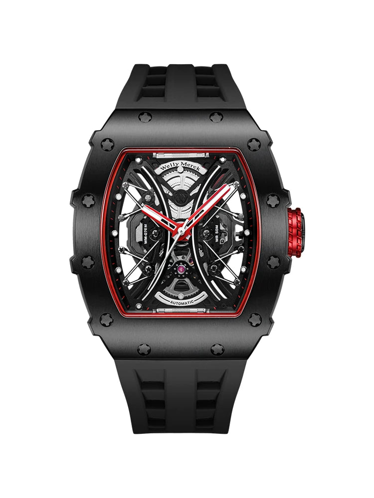 Welly Merck Automatic Mechanical Watches Men's Sapphire Water Resistant Luminous Watch 316L Stainless Steel Business Casual