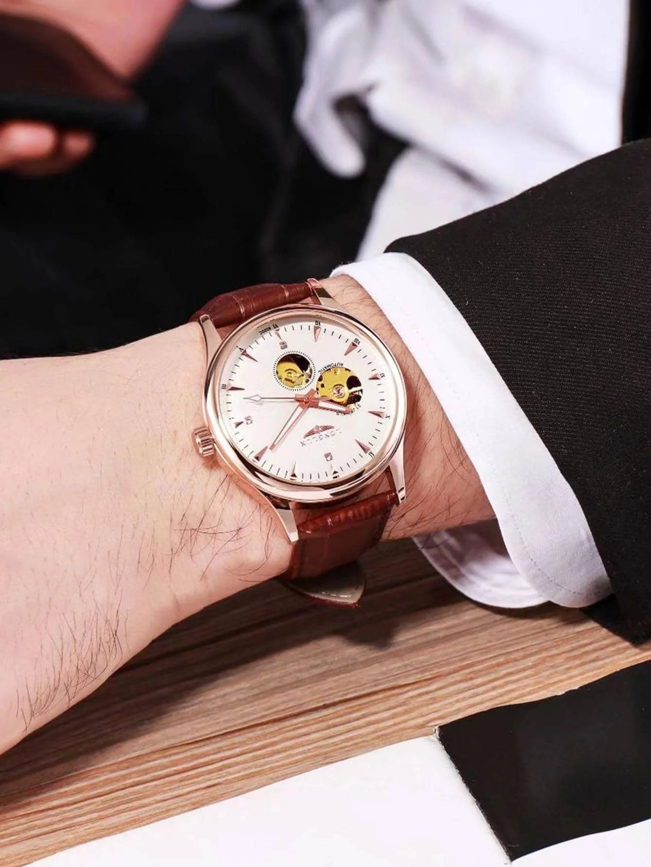 automatic mechanical watch gold watch skeleton watch men men watches 2024 elegant watch fashion men gift free shipping items!