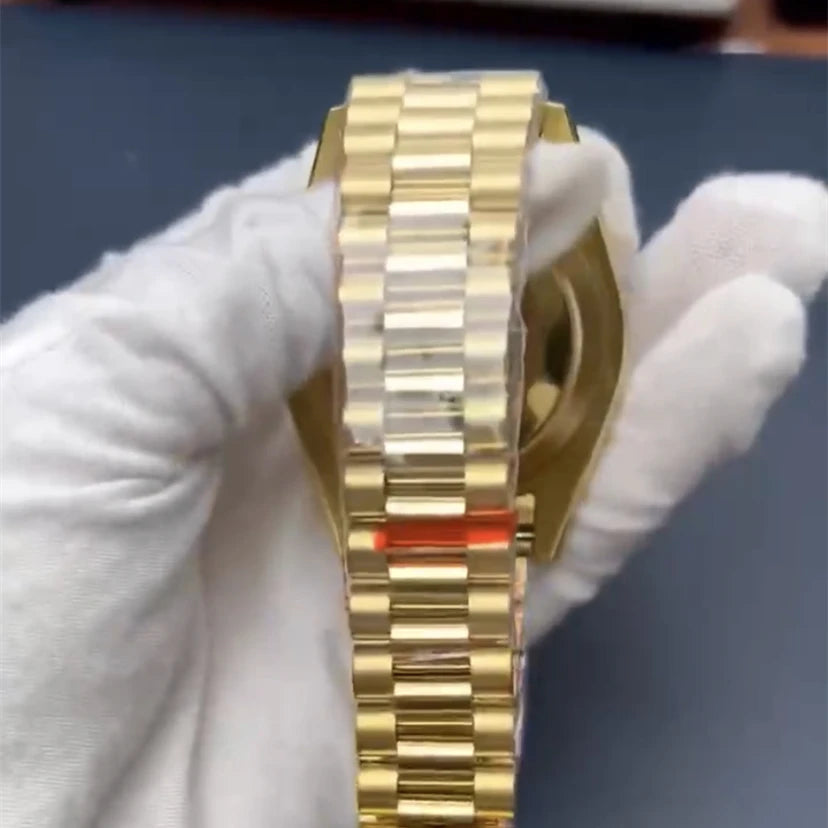 Gold 36mm Women Men’s Watch Real Photos Week Calendar Luxury Automatic/Japan Mechanical Stainless Steel 904L Watch