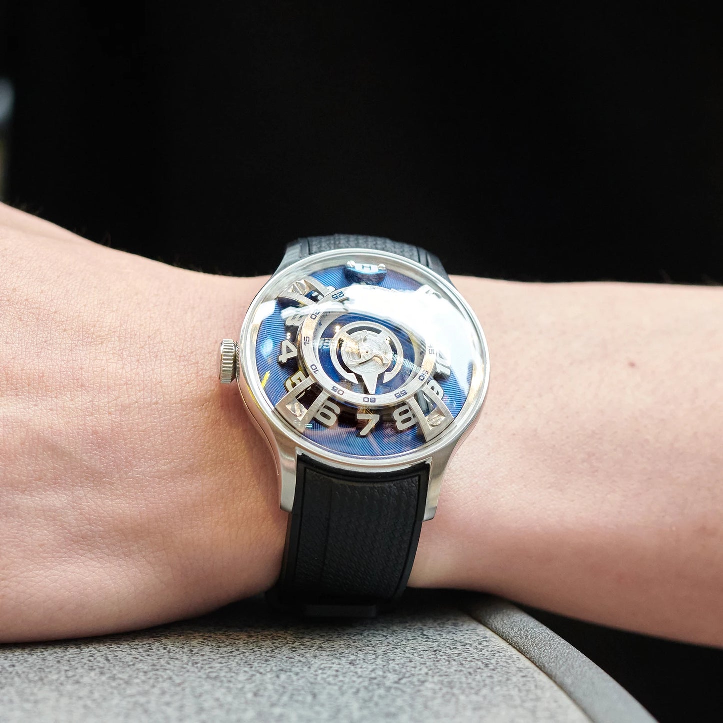 OBLVLO Curvature Engine Star Rotor Automatic Watch All Steel Men Super Luminous Blue Nightlight Mechanical Watches Behrens