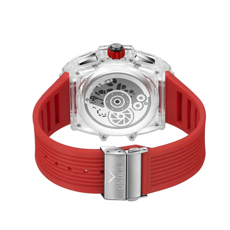 Luxury Brand Transparent Plastic Watch Men Women Clock 2022 Fashion Sports Casual Unique Quartz Tonneau Mens Wristwatches