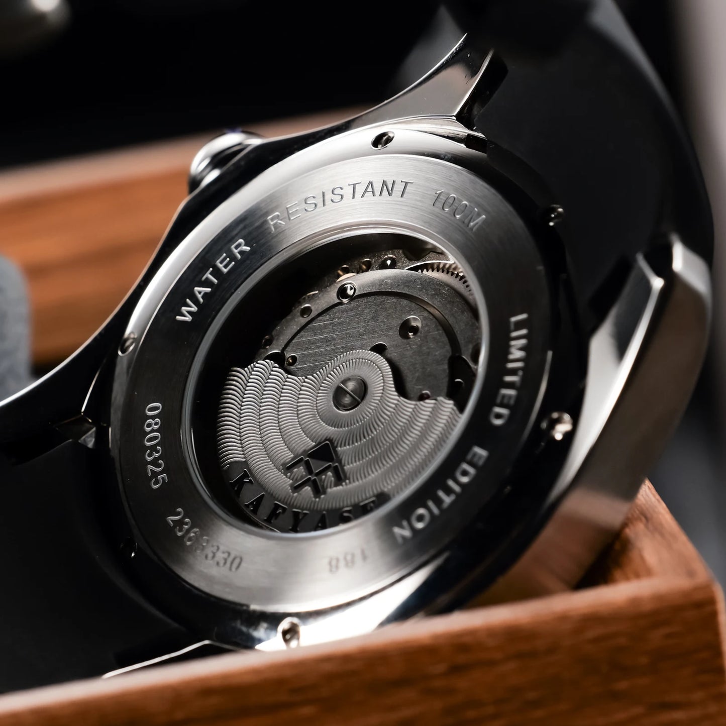 KAFYASE Unique Design Tiger Mechanical Automatic Watch For Men Ball Dial Black Steel Case Luminous Waterproof Rubber Sport Watch