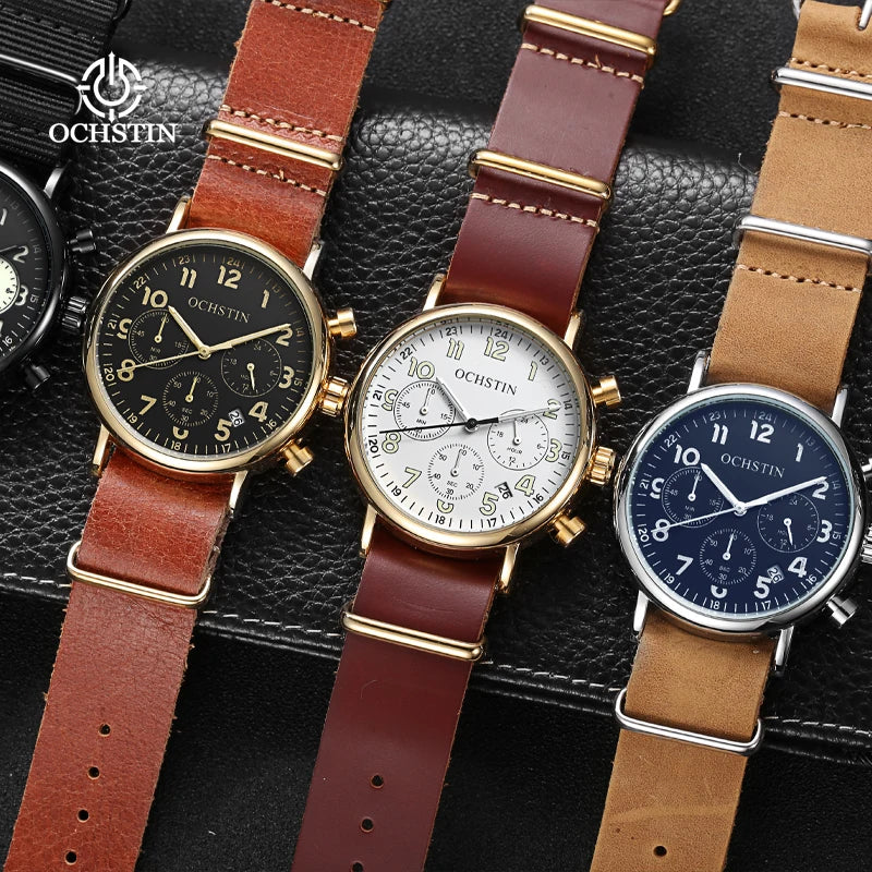 Ochstin New 2024 Fashion and Trendy Navigator Series Multi functional Quartz Movement Watch Men's Quartz Watch