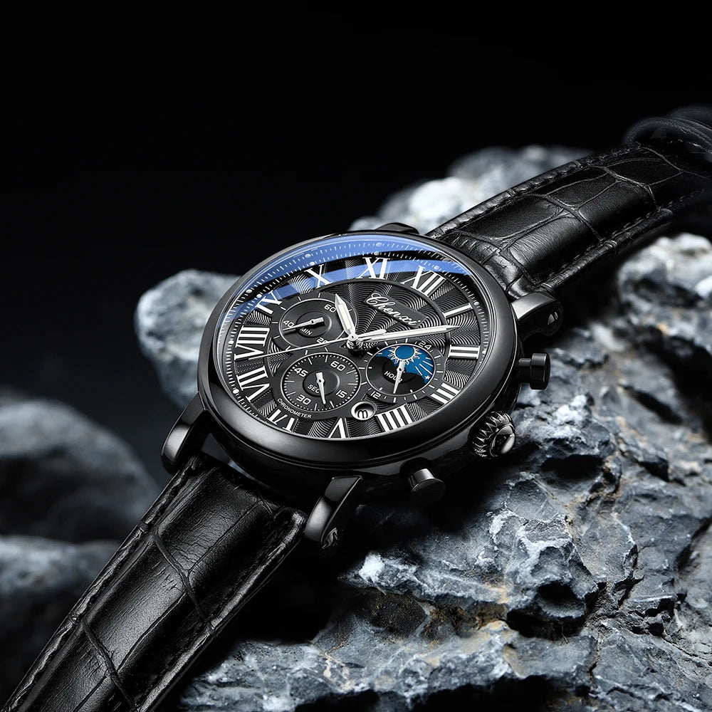 2023 New Fashion CHENXI Top Brand Man Luxury Leather Date Quartz Clock Male Waterproof Chronograph Men Watch Business Watches