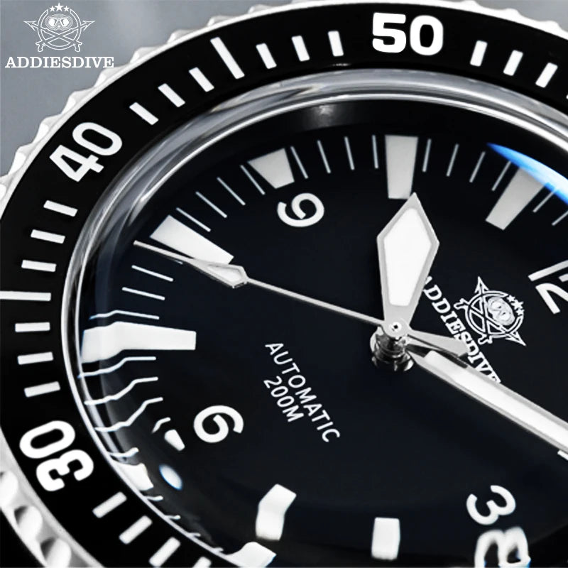 ADDIESDIVE 40mm Diver Men’s Watch NH35 Automatic BGW9 Luminous Lucury Sapphire Glass Ceramic Bezel 200m Diving Wristwatch New