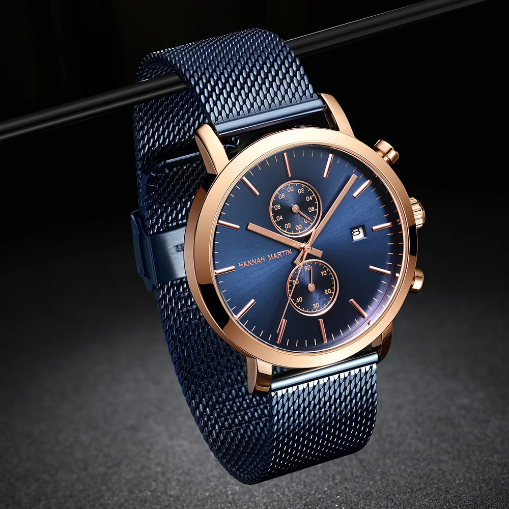 Top Men Watch Brand Business Style Stainless Steel Fashion Waterproof Sports Multifunctional Quartz Wristwatch Relogio Masculino